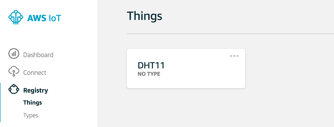 Registered iOT thing