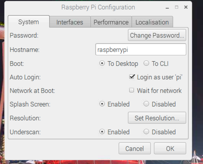 Raspiberry-pi configuration